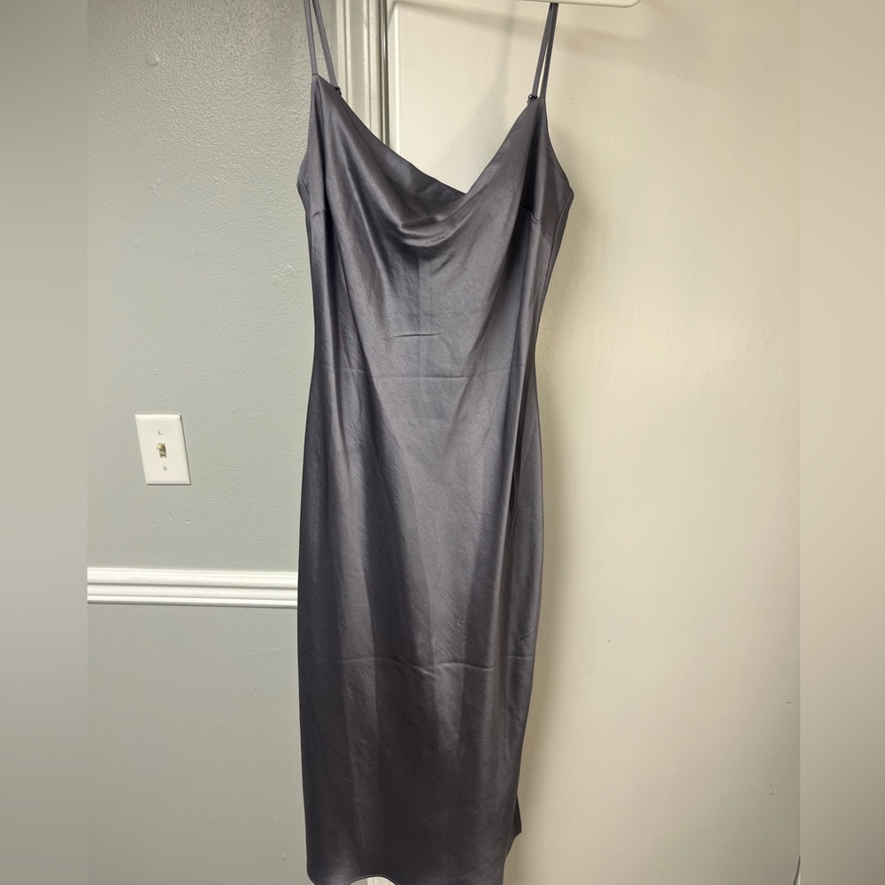 Express silk grey dress